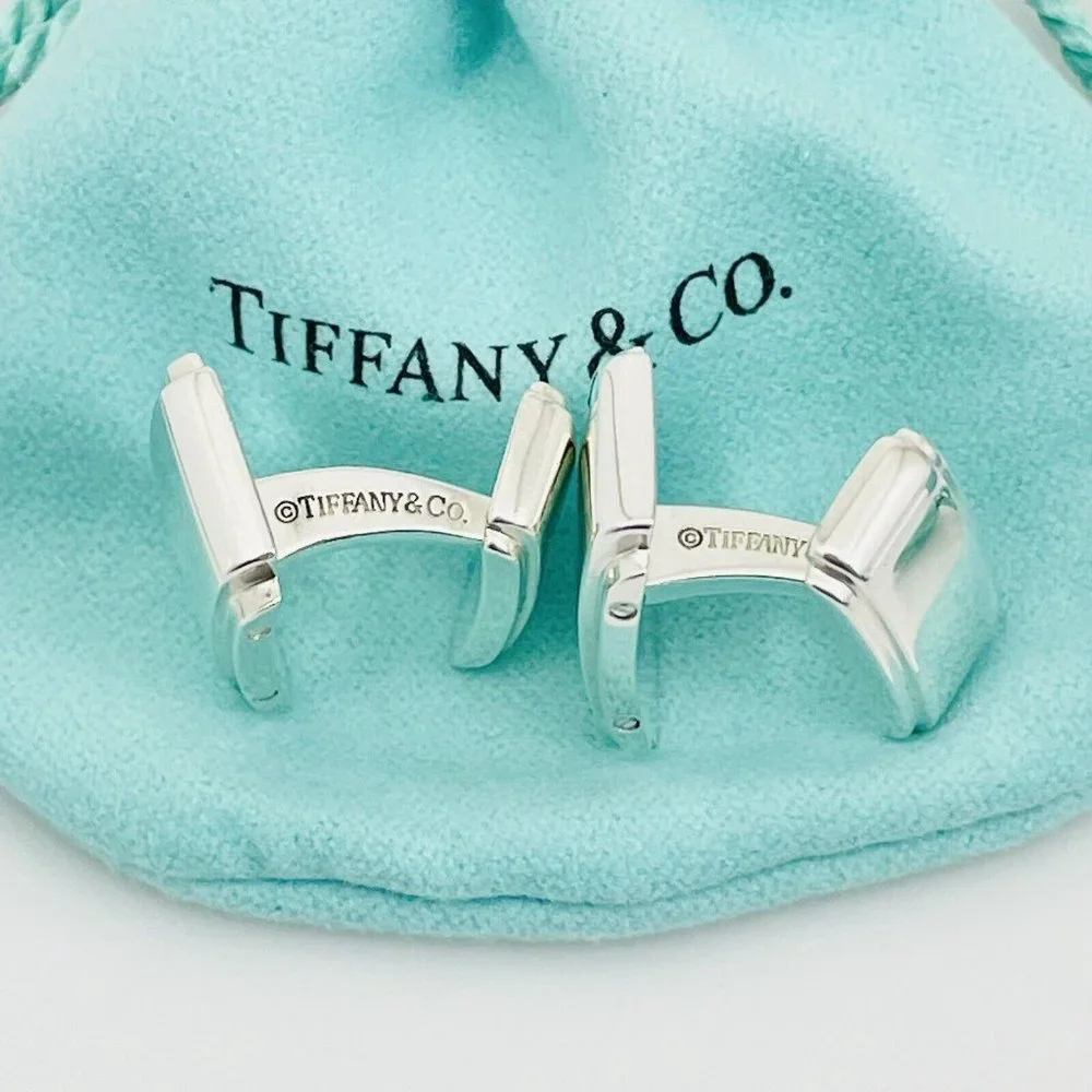 Tiffany Metropolis Cuff Links in Sterling Silver Engravable